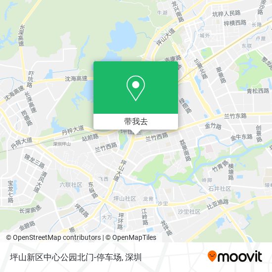 坪山新区中心公园北门-停车场地图