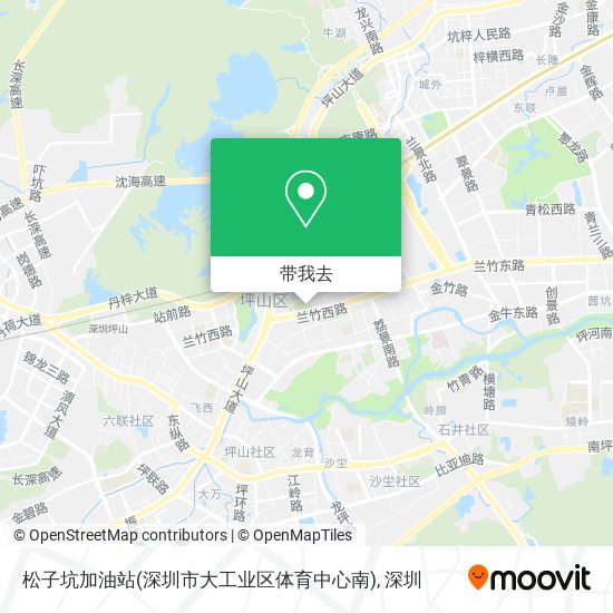 松子坑加油站(深圳市大工业区体育中心南)地图