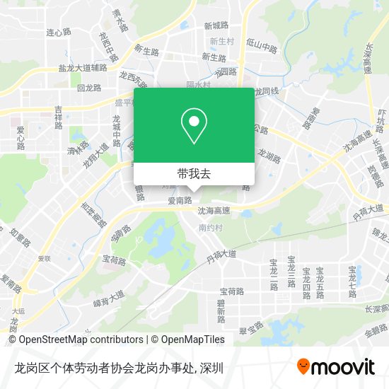 龙岗区个体劳动者协会龙岗办事处地图