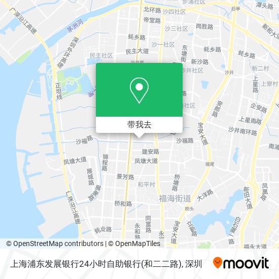上海浦东发展银行24小时自助银行(和二二路)地图