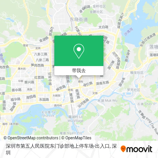 深圳市第五人民医院东门诊部地上停车场-出入口地图