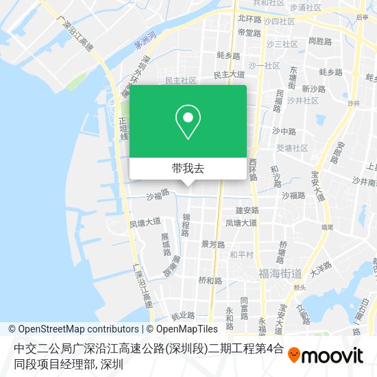 中交二公局广深沿江高速公路(深圳段)二期工程第4合同段项目经理部地图