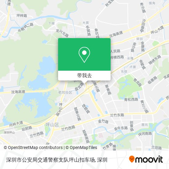 深圳市公安局交通警察支队坪山扣车场地图