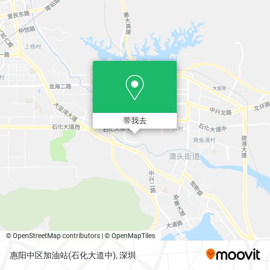 惠阳中区加油站(石化大道中)地图