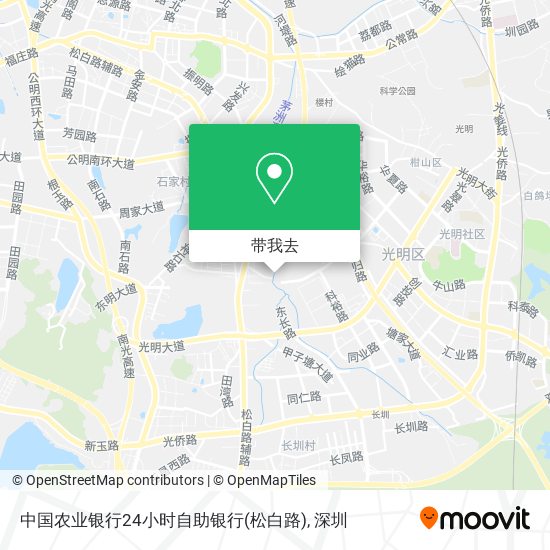 中国农业银行24小时自助银行(松白路)地图