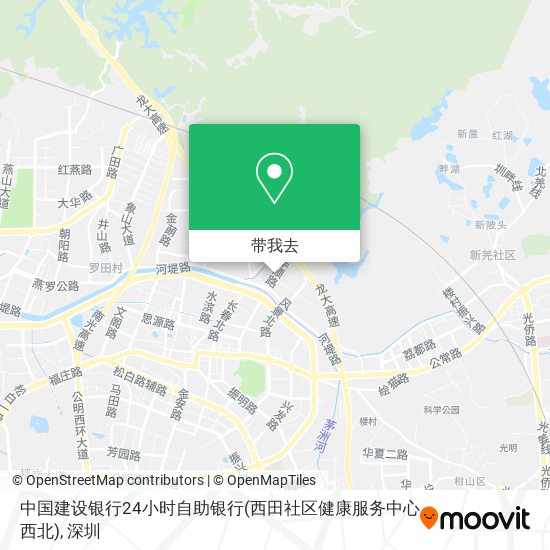 中国建设银行24小时自助银行(西田社区健康服务中心西北)地图