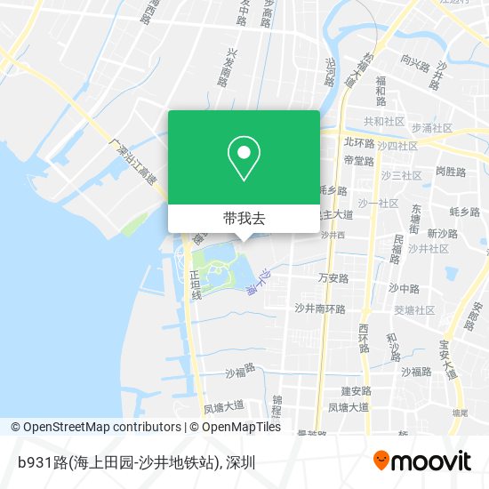 b931路(海上田园-沙井地铁站)地图