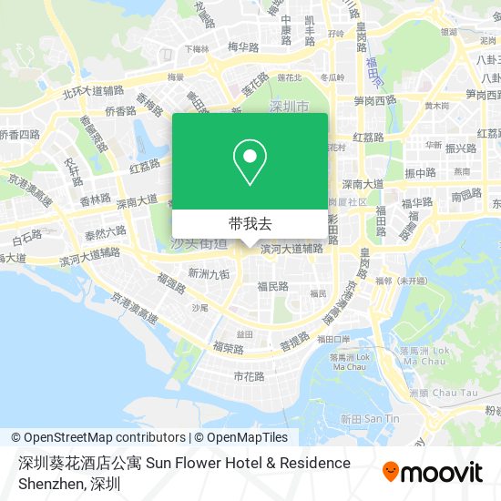 深圳葵花酒店公寓 Sun Flower Hotel & Residence Shenzhen地图