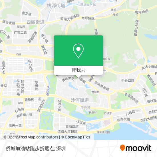 侨城加油站跑步折返点地图