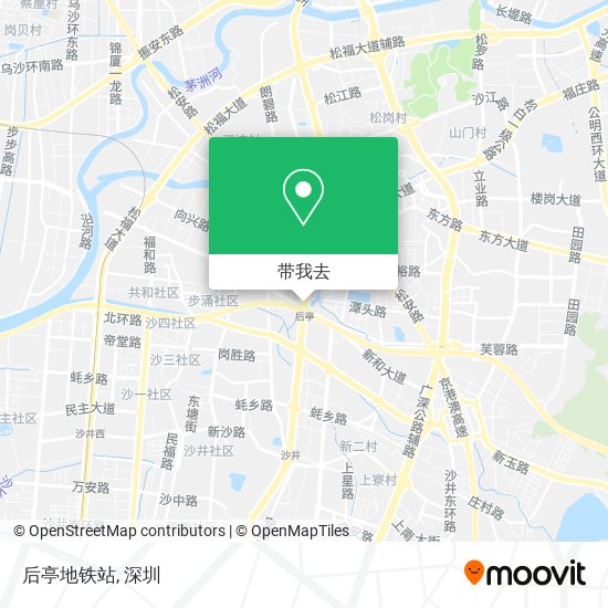 后亭地铁站地图