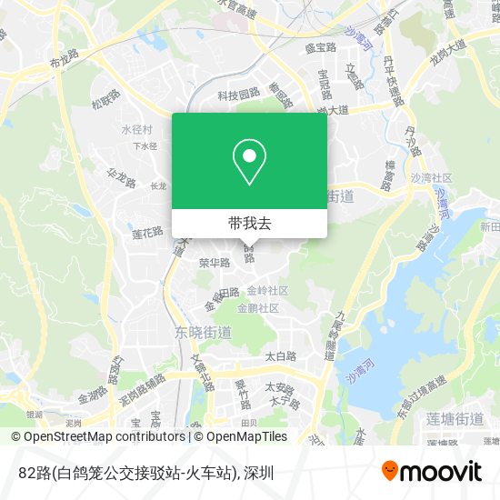 82路(白鸽笼公交接驳站-火车站)地图