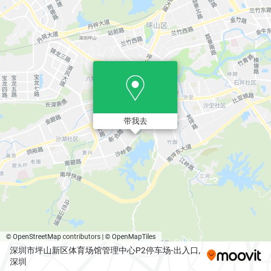 深圳市坪山新区体育场馆管理中心P2停车场-出入口地图