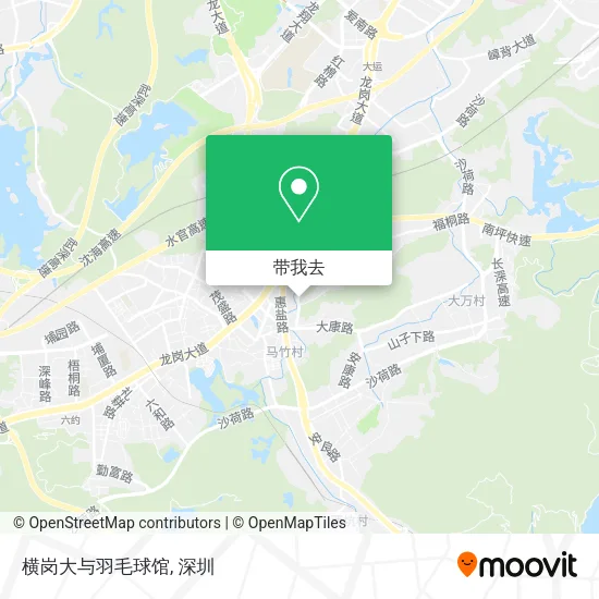 横岗大与羽毛球馆地图