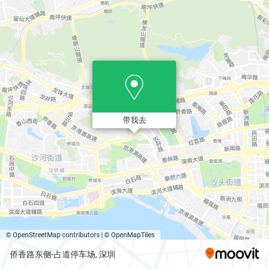 侨香路东侧-占道停车场地图