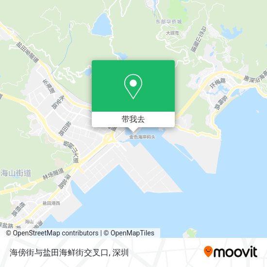 海傍街与盐田海鲜街交叉口地图