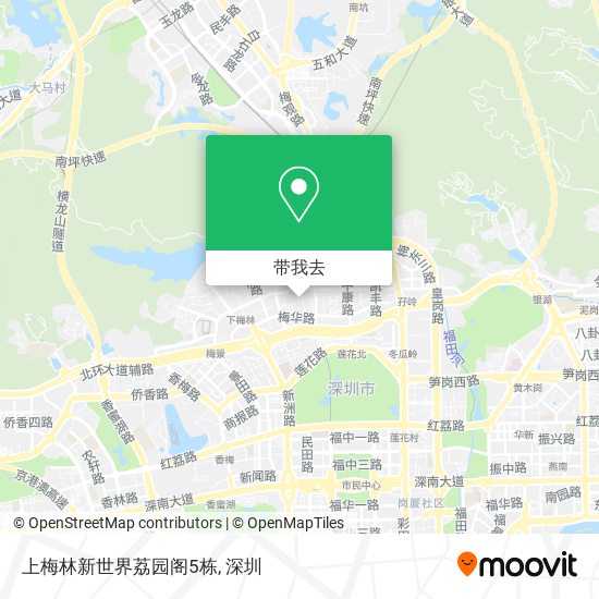 上梅林新世界荔园阁5栋地图