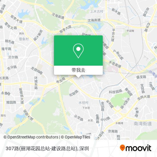 307路(丽湖花园总站-建设路总站)地图
