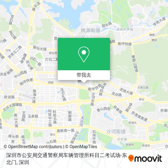 深圳市公安局交通警察局车辆管理所科目二考试场-东北门地图