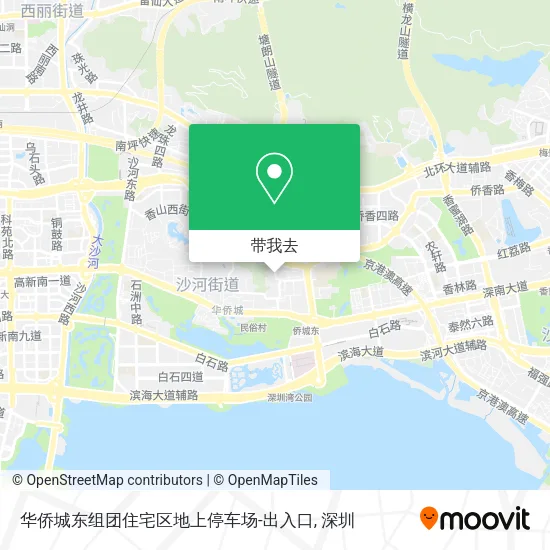华侨城东组团住宅区地上停车场-出入口地图