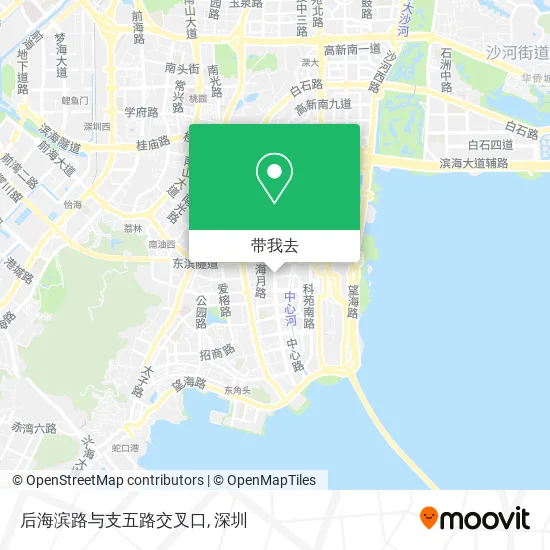 后海滨路与支五路交叉口地图