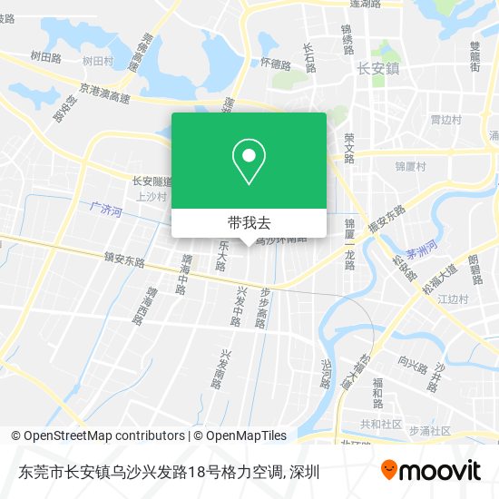 东莞市长安镇乌沙兴发路18号格力空调地图