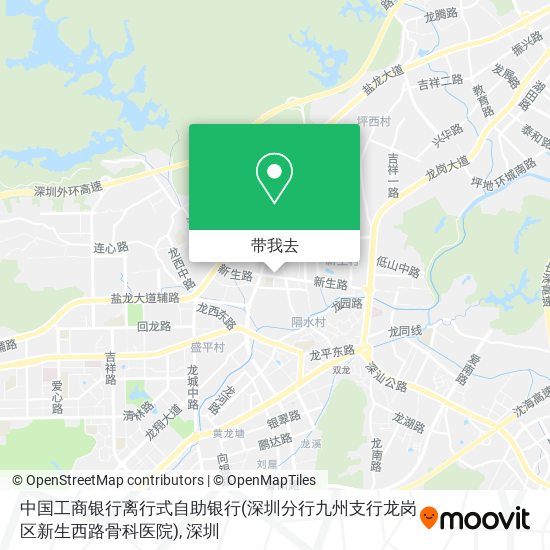 中国工商银行离行式自助银行(深圳分行九州支行龙岗区新生西路骨科医院)地图