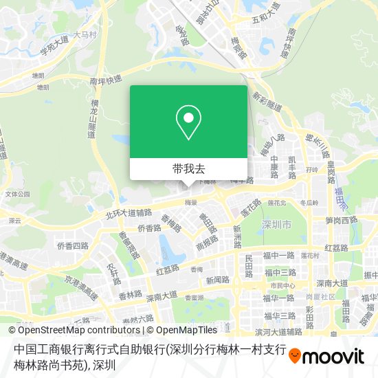 中国工商银行离行式自助银行(深圳分行梅林一村支行梅林路尚书苑)地图
