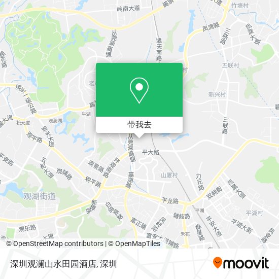 深圳观澜山水田园酒店地图