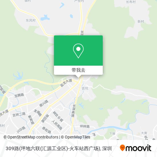 309路(坪地六联(汇源工业区)-火车站西广场)地图