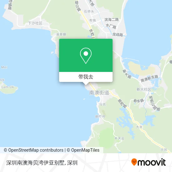 深圳南澳海贝湾伊亚别墅地图