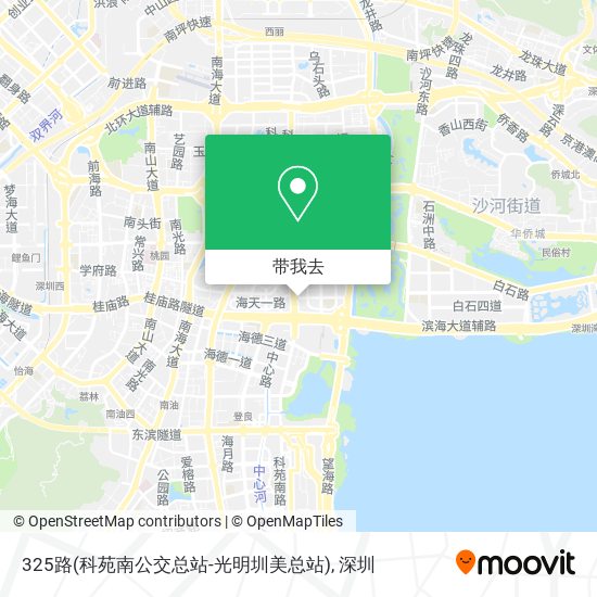 325路(科苑南公交总站-光明圳美总站)地图