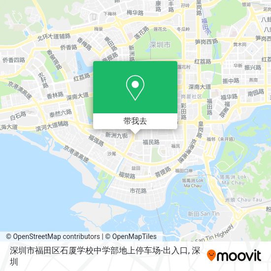 深圳市福田区石厦学校中学部地上停车场-出入口地图