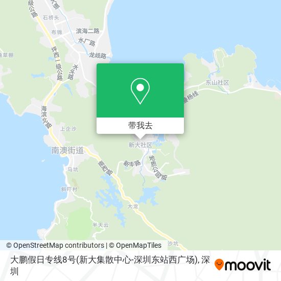 大鹏假日专线8号(新大集散中心-深圳东站西广场)地图
