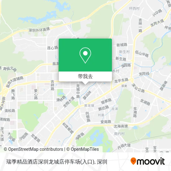 瑞季精品酒店深圳龙城店停车场(入口)地图