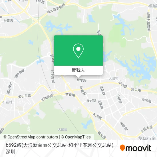 b692路(大浪新百丽公交总站-和平里花园公交总站)地图