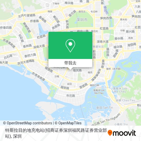 特斯拉目的地充电站(招商证券深圳福民路证券营业部站)地图