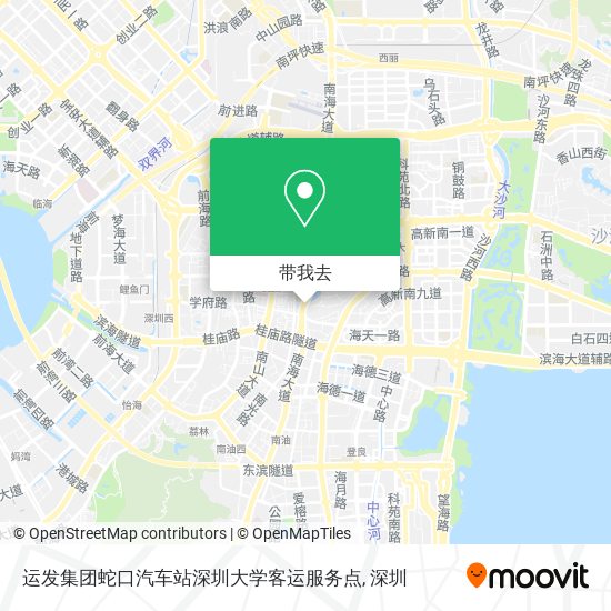 运发集团蛇口汽车站深圳大学客运服务点地图