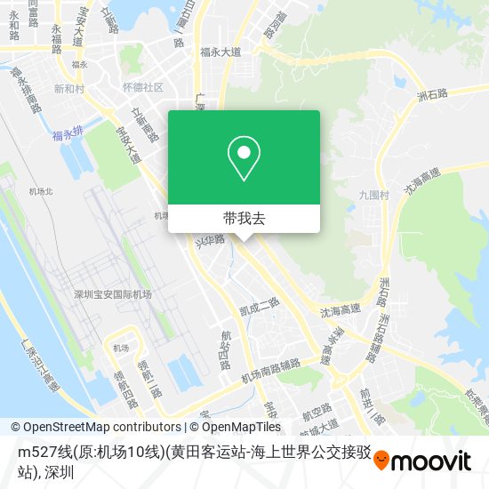 m527线(原:机场10线)(黄田客运站-海上世界公交接驳站)地图