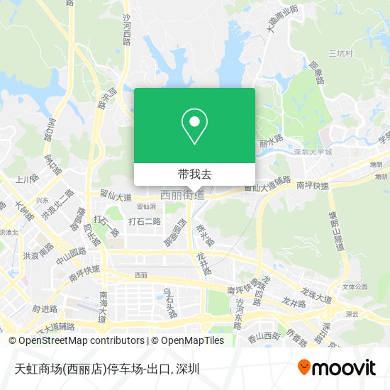 天虹商场(西丽店)停车场-出口地图