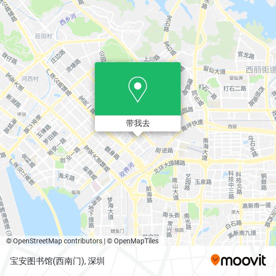 宝安图书馆(西南门)地图