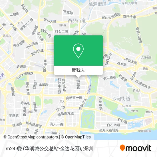 m249路(华润城公交总站-金达花园)地图
