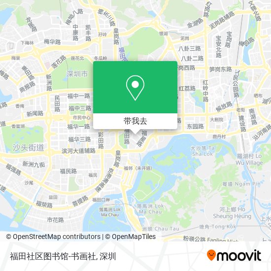 福田社区图书馆-书画社地图