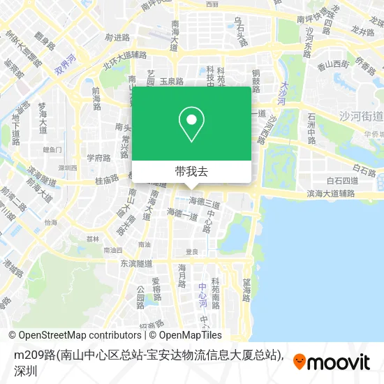 m209路(南山中心区总站-宝安达物流信息大厦总站)地图
