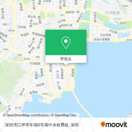 深圳湾口岸停车场D车场中央收费处地图