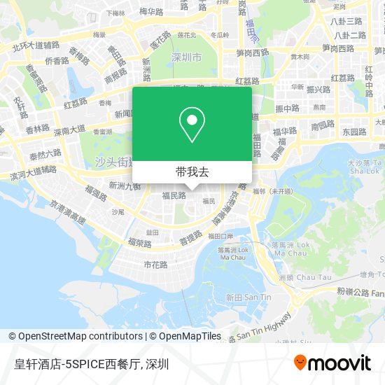 皇轩酒店-5SPICE西餐厅地图