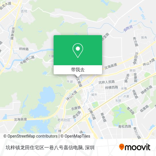 坑梓镇龙田住宅区一巷八号嘉信电脑地图