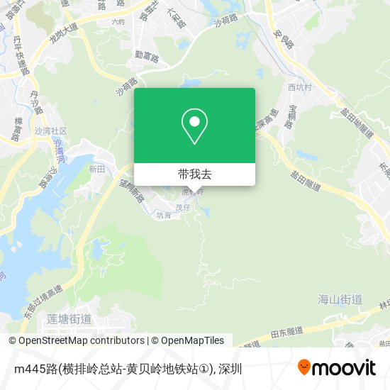 m445路(横排岭总站-黄贝岭地铁站①)地图