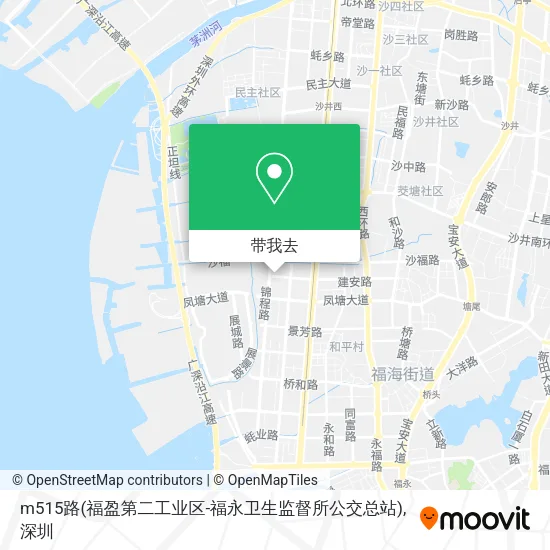 m515路(福盈第二工业区-福永卫生监督所公交总站)地图