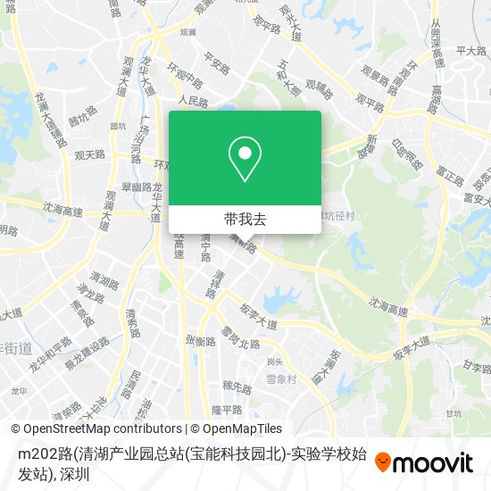 m202路(清湖产业园总站(宝能科技园北)-实验学校始发站)地图