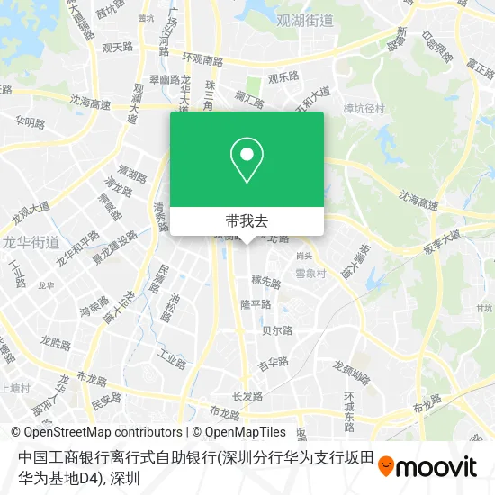 中国工商银行离行式自助银行(深圳分行华为支行坂田华为基地D4)地图
